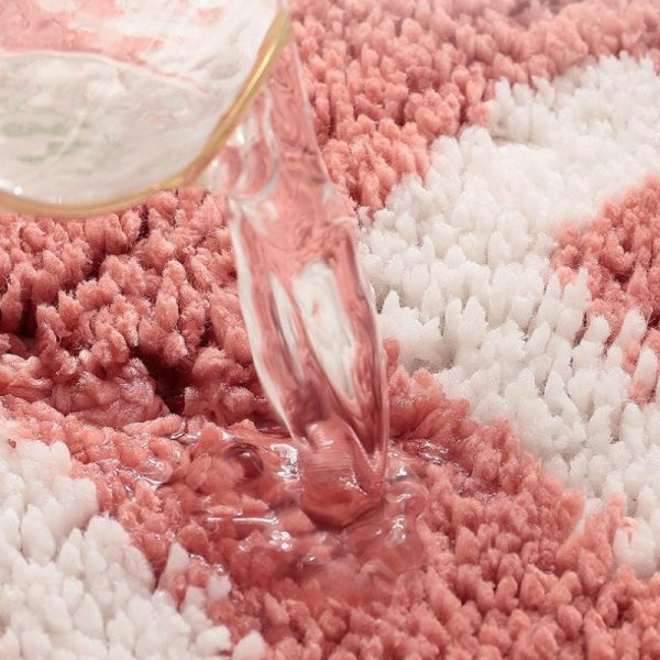 Peachy Clean Non-Slip Peach Bath Mat | Absorbent Cotton Microfiber Rug - Image 3