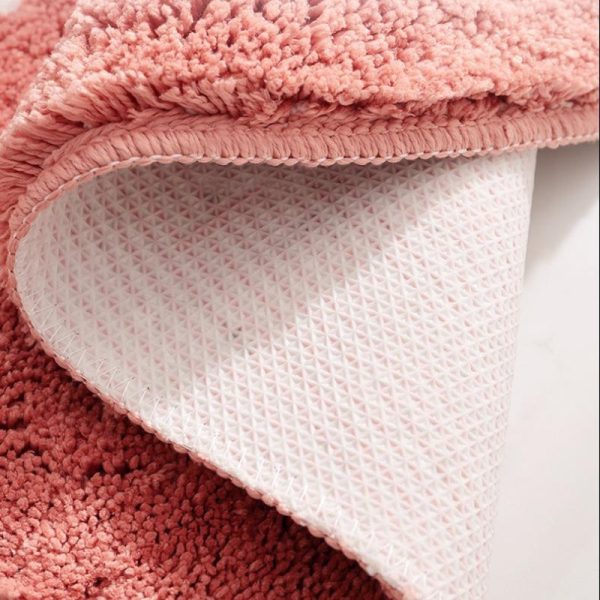 Peachy Clean Non-Slip Peach Bath Mat | Absorbent Cotton Microfiber Rug - Image 4