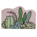 Cactus Mat - Trendy PVC Desert Plant Doormat, Machine Washable for Indoor and Outdoor Use