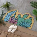 Cactus Mat - Trendy PVC Desert Plant Doormat, Machine Washable for Indoor and Outdoor Use